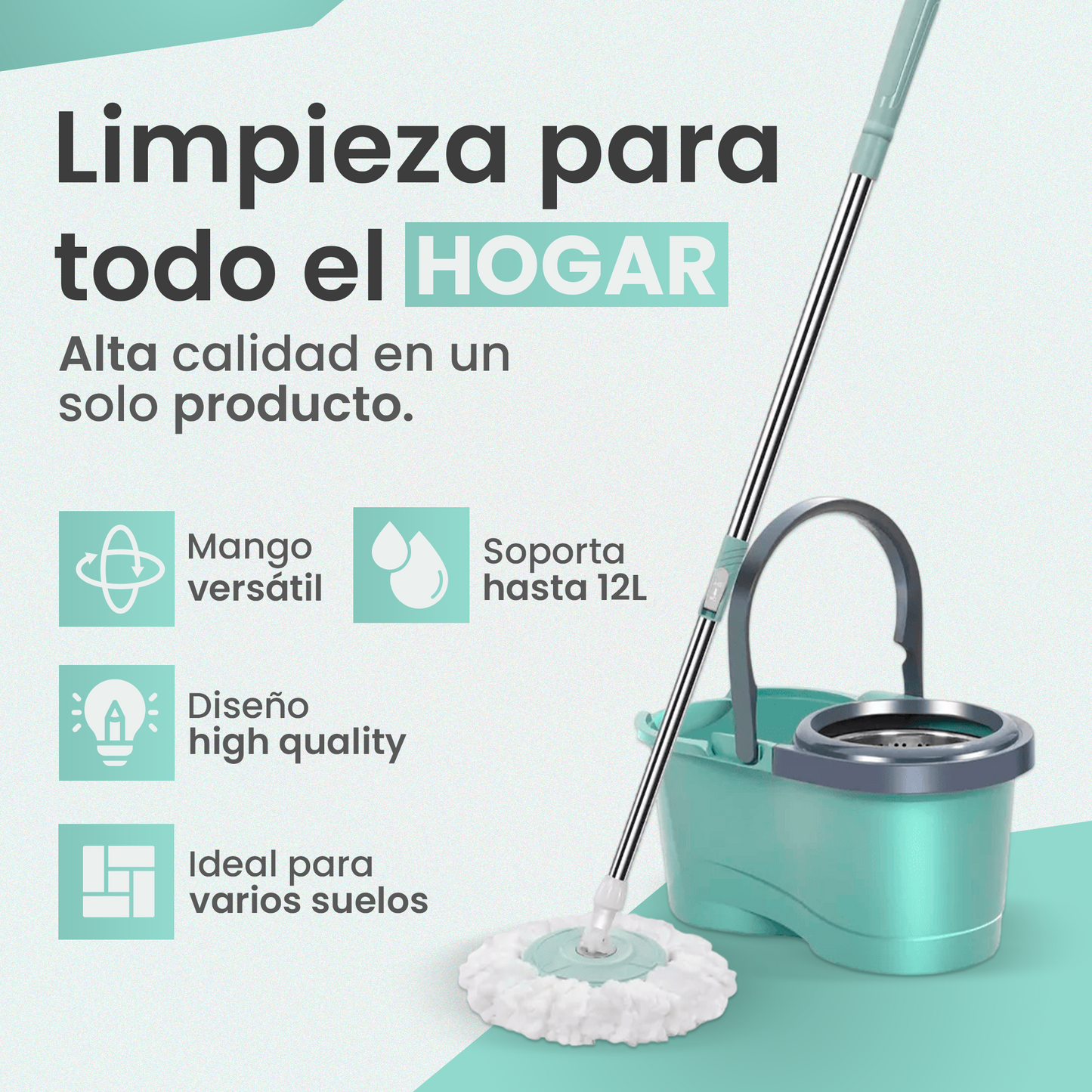 FREGONA GIRATORIA DE MICROFIBRA